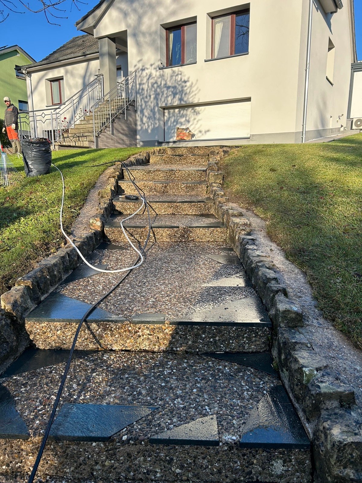 Escalier de jardin rénové