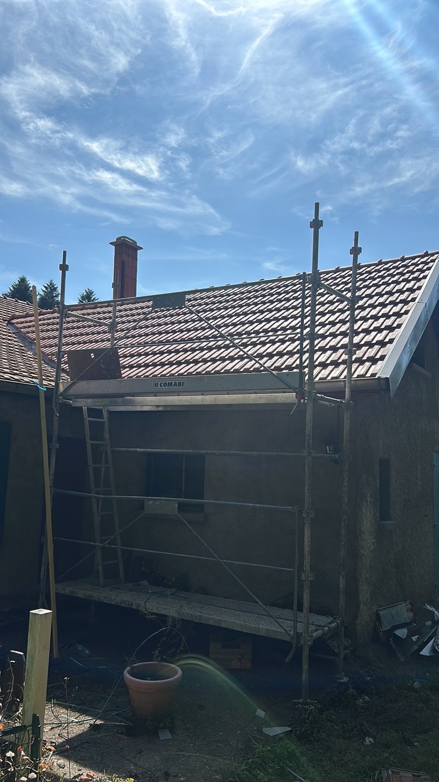 Façade en préparation avant travaux